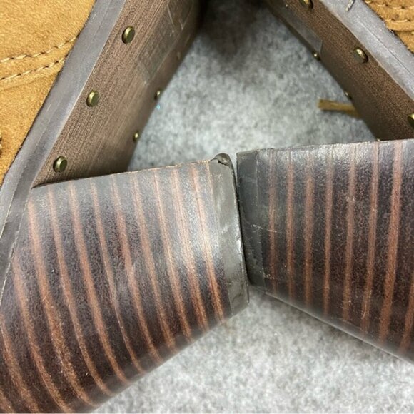 Sam Edelman Brown Suede Fringe-Trimmed Ankle Boot Bootie Women’s Size 7M - Picture 12 of 15